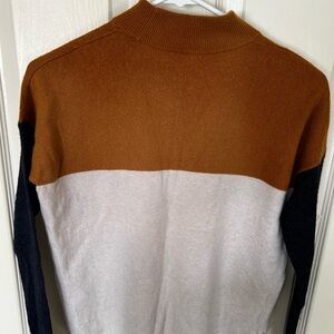 Madewell Tricolor Turtleneck Sweater - Tan, Cream, Black
